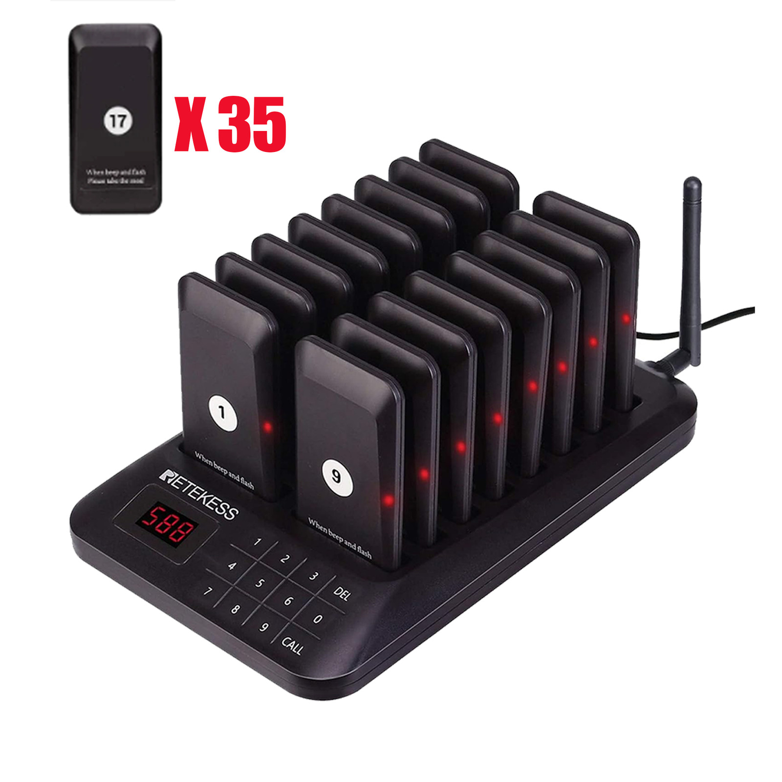 Retekess TD157 Restaurant Pager System Guest Queuing 51 Buzzer Hotels FoodCourt