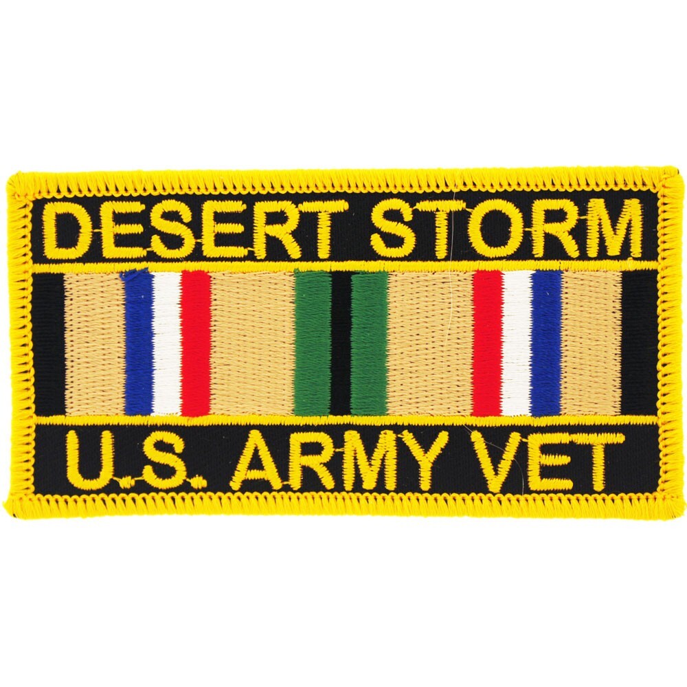 DESERT STORM, ARMY SVC. RIBBON Embroidered Shoulder Patch (4"x2-1/8") (1142)