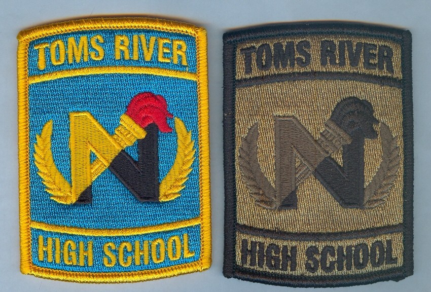 ARMY JROTC - TOMS RIVER  HIGH SCHOOL SSI SET - 2 DIFFERENT PIECES .. NICE ... X