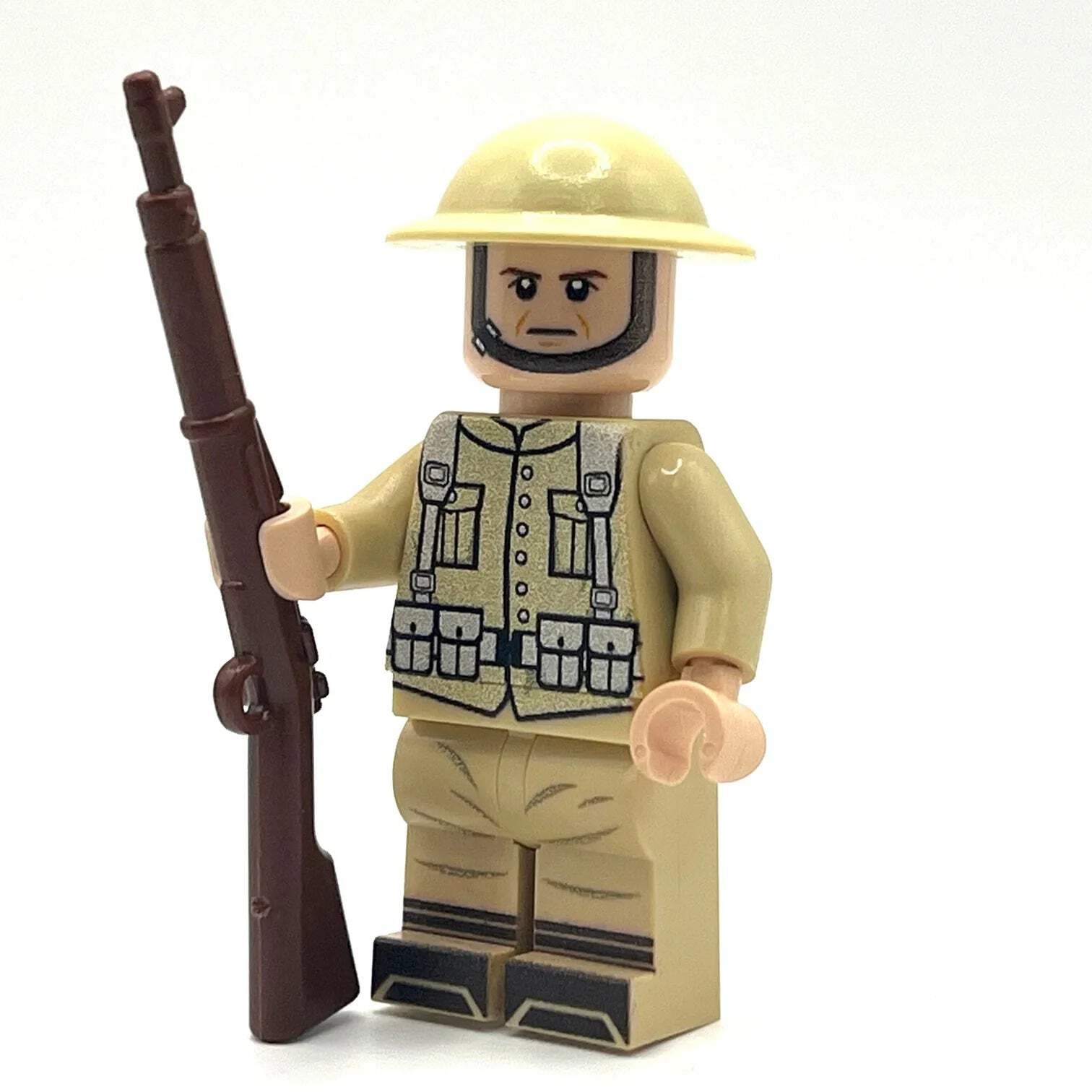 Custom WW1 American Doughboy Soldier Minifigure - Bricks At War