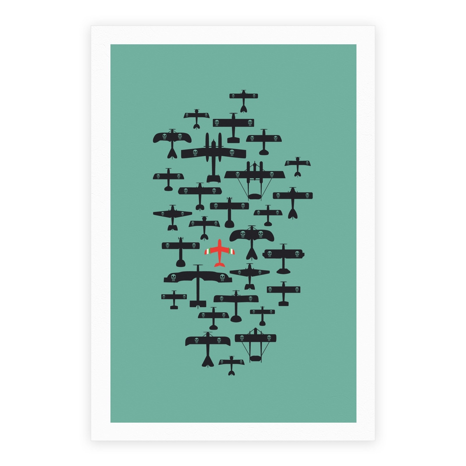LookHUMAN Porco Rosso Fleet White 8 x 10 Inch Giclee Art 10"L x 8"W,