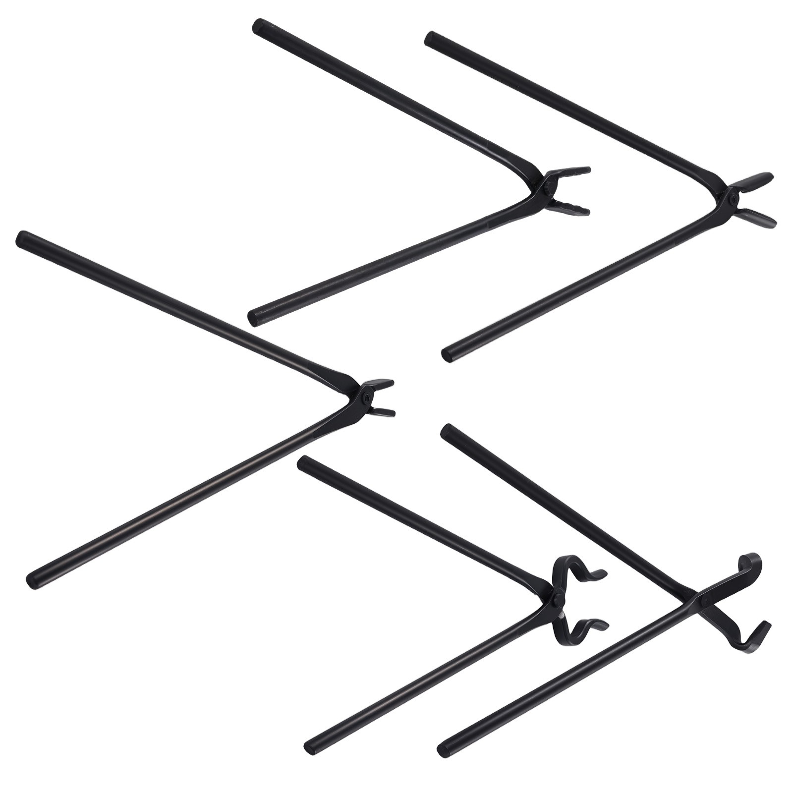 Blacksmith Tongs Tool 5 Piece Carbon Steel Flat Square Wolf Jaw Blade Set