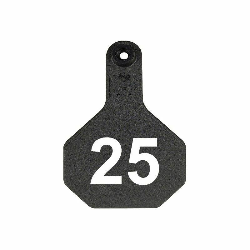 YTex 3 Star Medium Black Numbered Cattle Ear Tags 126-150 25 Count