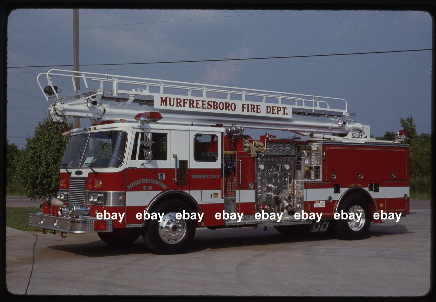 Murfreesboro TN E8 1989 Pierce Lance 50' TSQ Fire Apparatus Slide