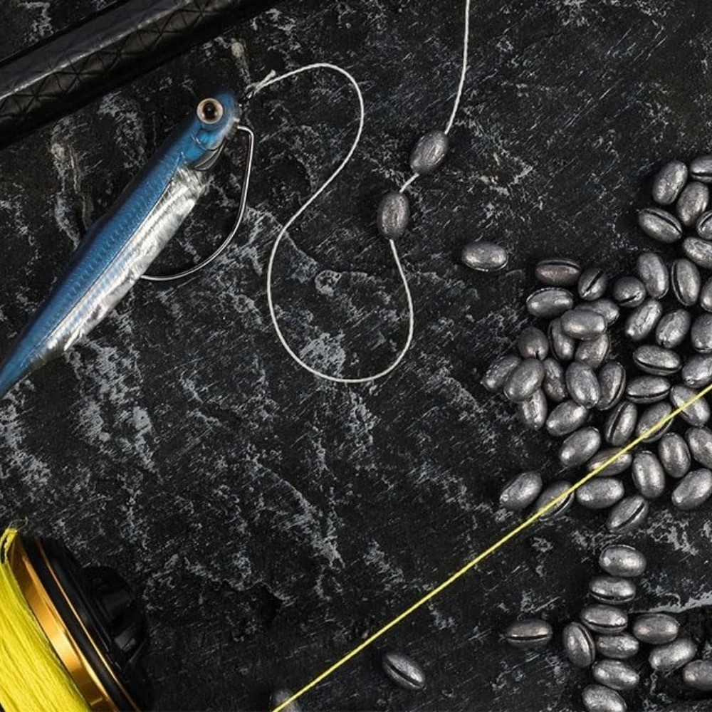Fishing Lead Split Shot Sinker Solid Oval Bean Weight 30Pcs Fishing Lure UK