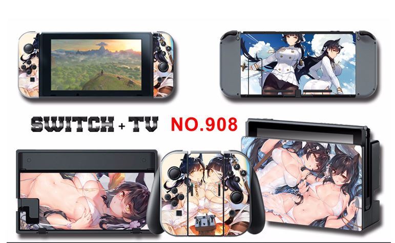 Vinyl Decal Skin Sticker Protector for Nintendo Switch Loverly Animate Girl #908