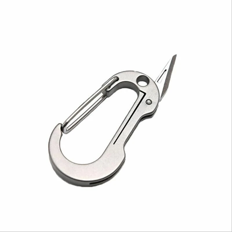 Mini Titanium Alloy Keychain Knife Carabiner Pocket Folding Knife Porable Tools
