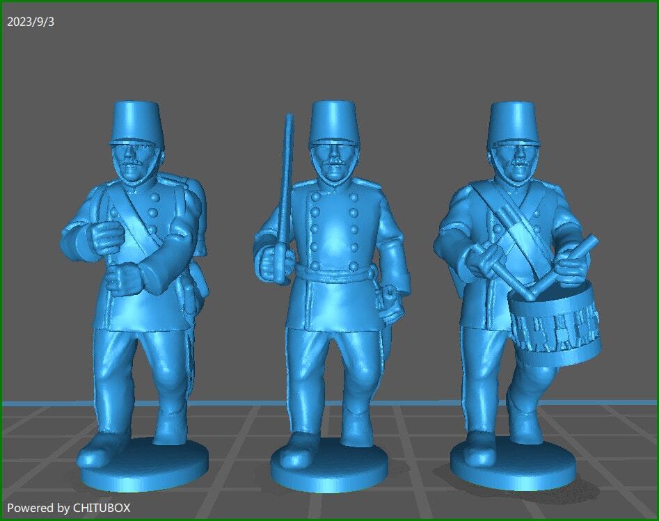 28mm Austrian Hungarian Line inf rgt 1850-60 Command with Waffenrock