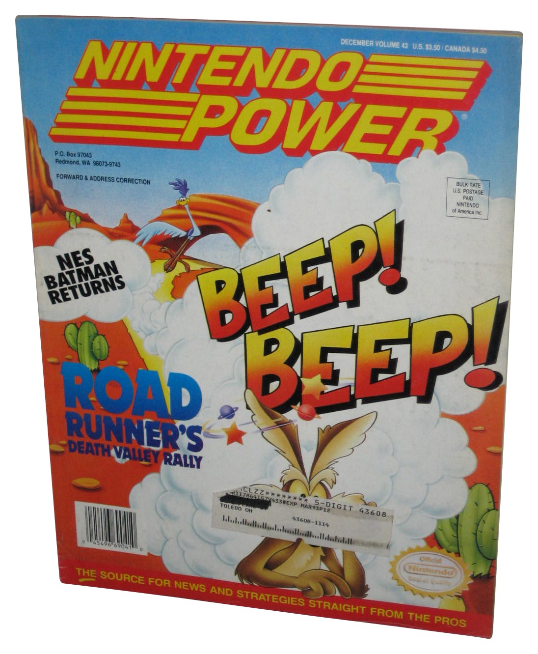Nintendo Power December Vol. 43 Magazine Book w/ Lost Vikings Poster Stickers &