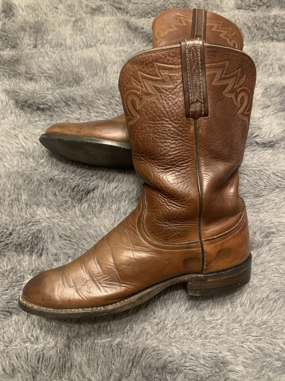 8 EE Lucchese 2000 Brown Leather Classic Cowboy Rodeo Boots