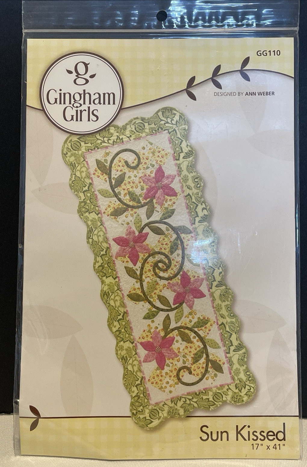 Gingham Girls 17" x 41" Runner Quilt Quilting Pattern Designed by Ann Weber
