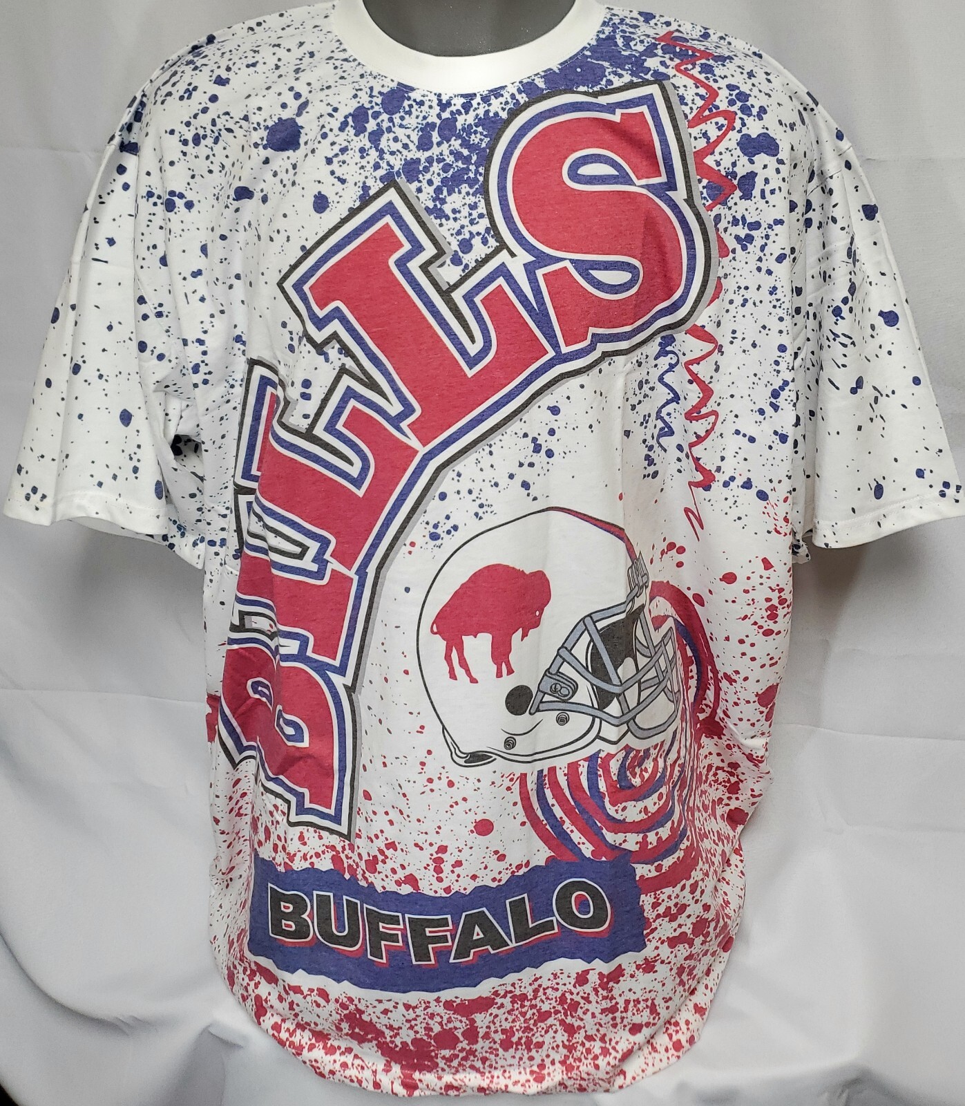 Mens Mitchell & Ness Buffalo Bills NFL Football Sublimated Logo Print Shirt