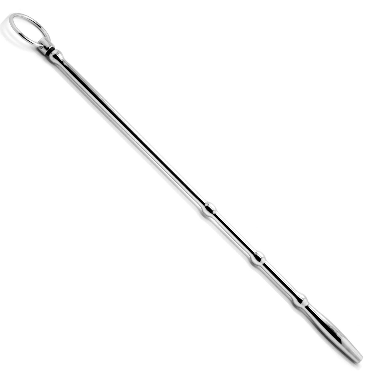 Hollow Tapper Starter Urethral Sound - Surgical Steel, 12", Cum-Thru Penis Plug