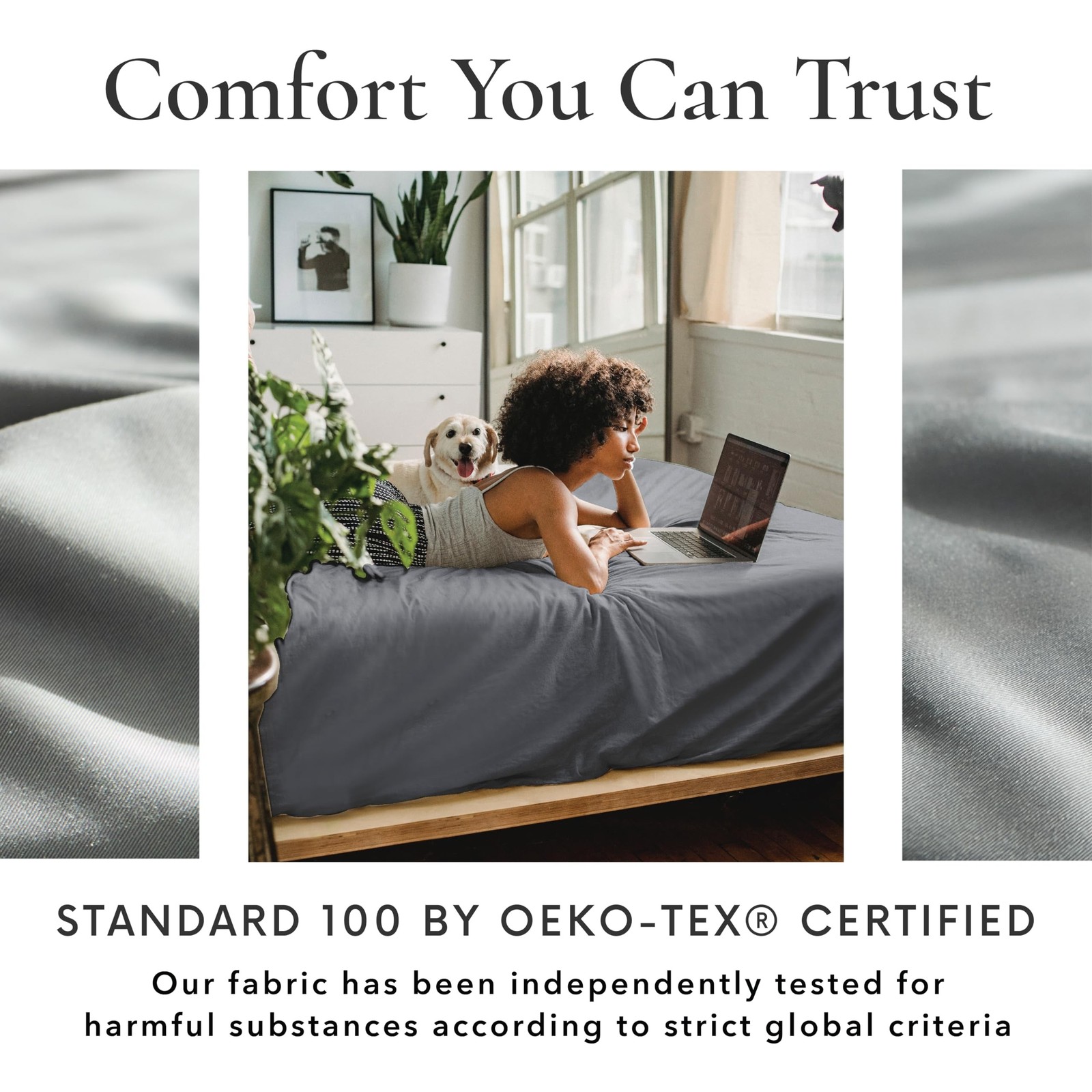 Bamboo Bay 7 Piece Split King Size Sheet Set, 100% Viscose Made from Bamboo, ...
