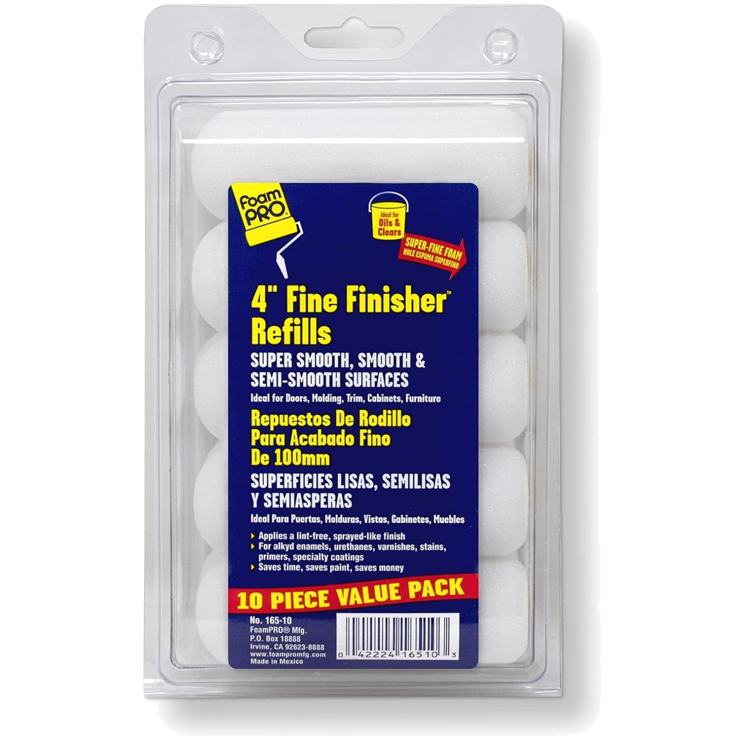Fine Finisher 4" Foam Roller Refills - Pack of 10