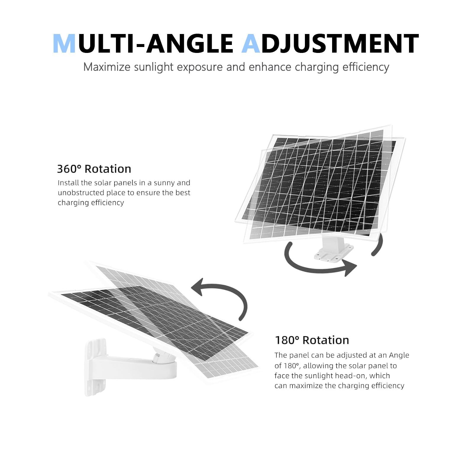 3 Pack 8W Solar Panel Charger for Ring Cameras, Outdoor Security, 10FT Cable