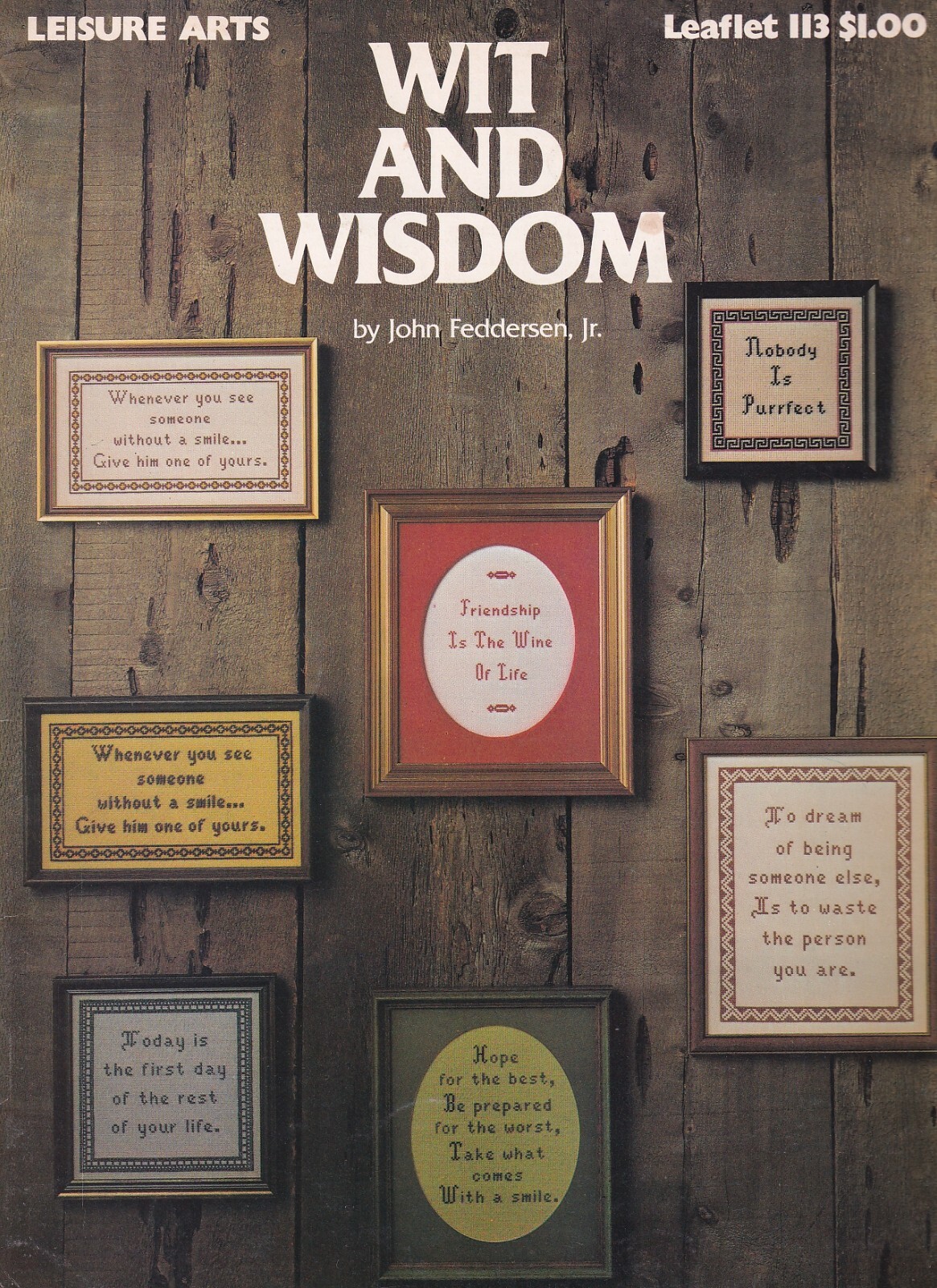 WIT AND WISDOM Alphabets Borders Cross Stitch Pattern Booklet Leisure Arts 113