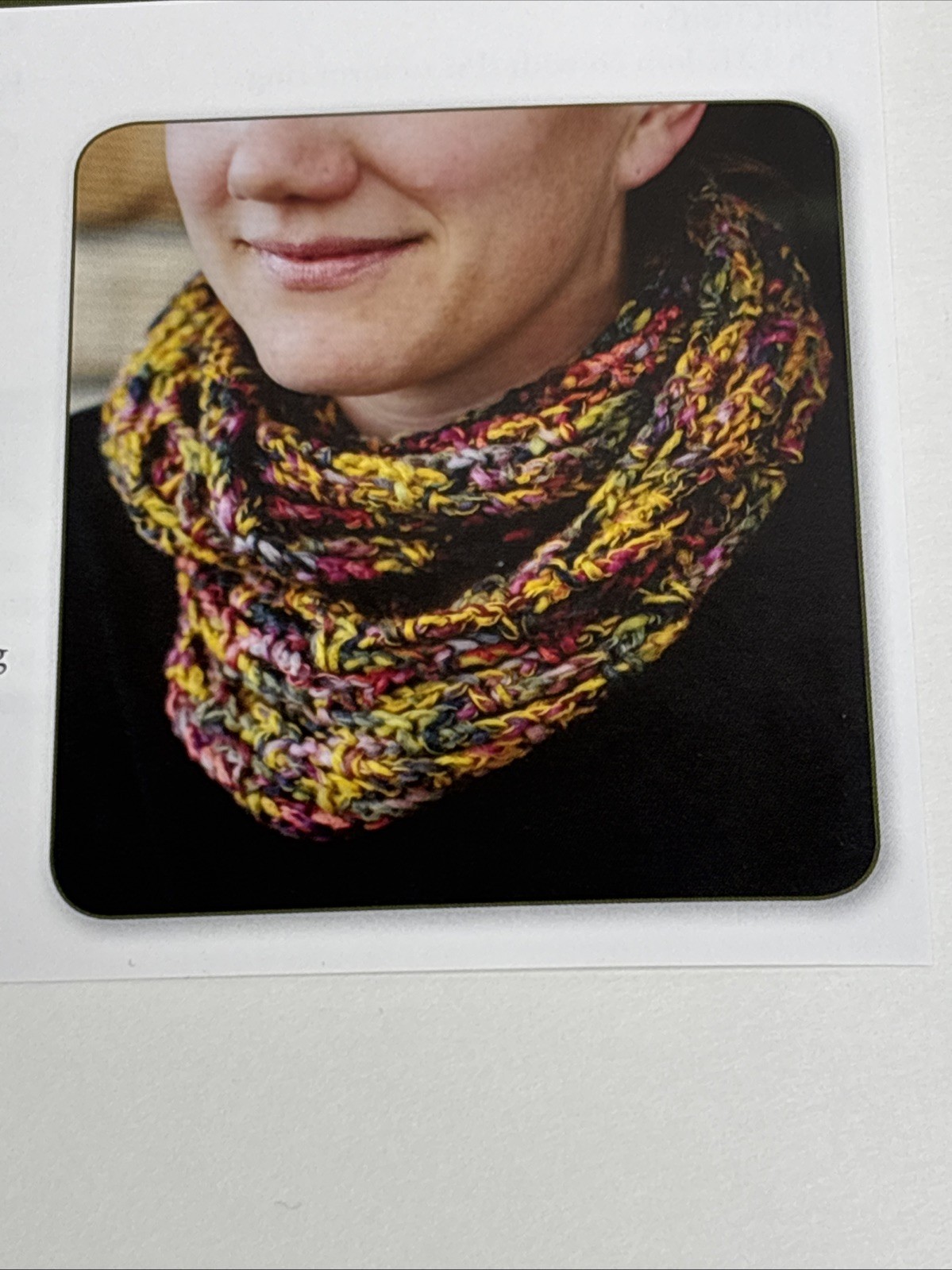 Rocket Speed Infinity Scarf Crochet Pattern Card Page
