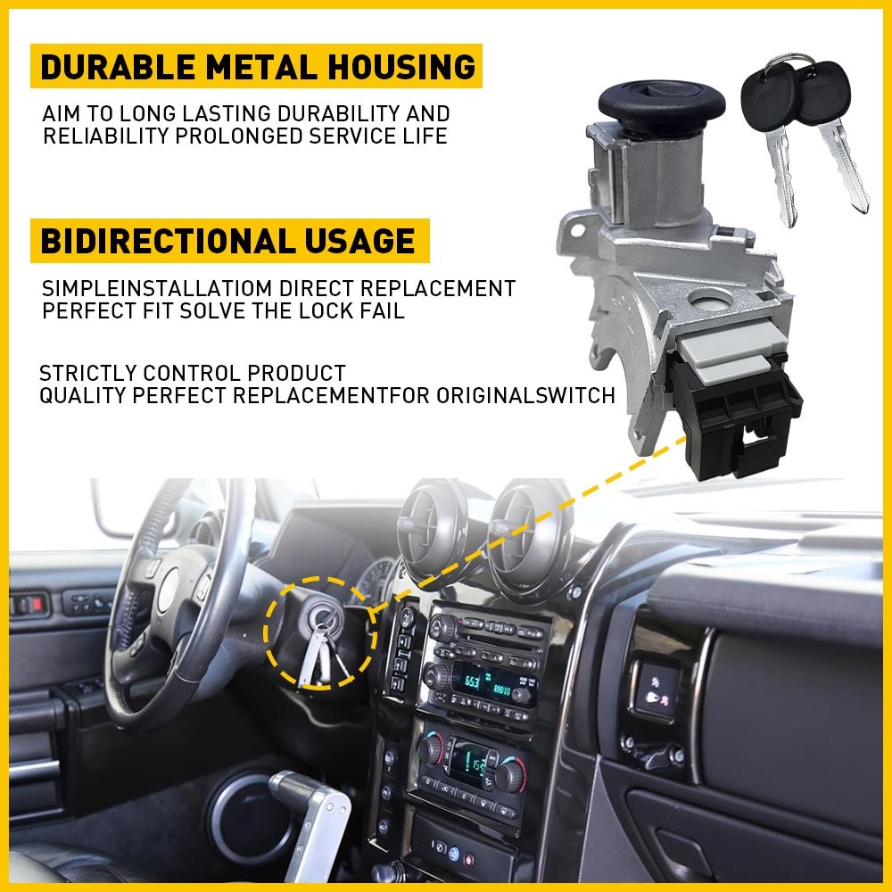 Ignition Switch & Front Door Lock Cylinders with 2 Keys Fit for Chevrolet GMC H2