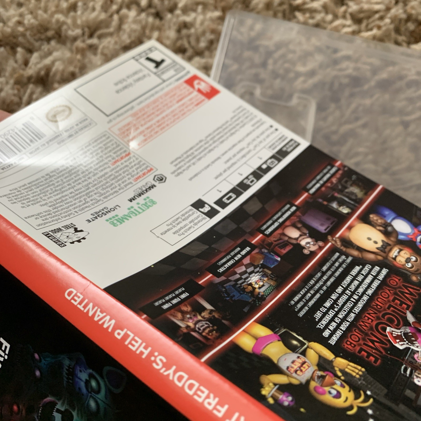 Empty Replacement Case! Five Nights At Freddy’s : Help Wanted Nintendo Switch