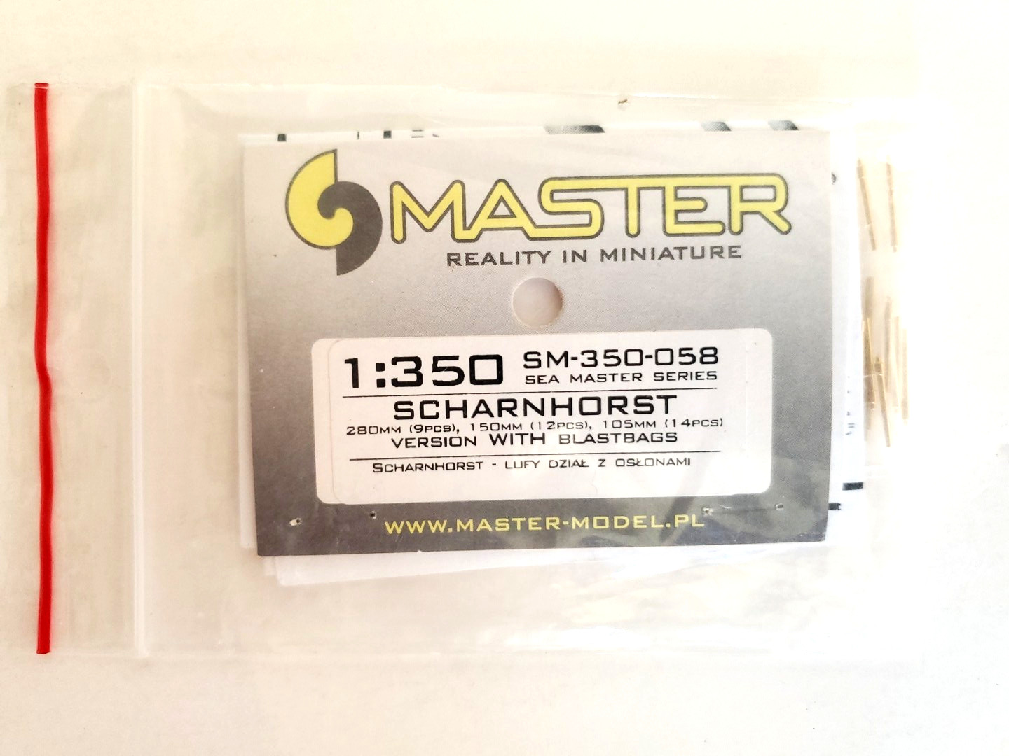 Master Model 1:350 Scharnhorst Armament 280mm, 150mm, 105mm with Blastbags SM058