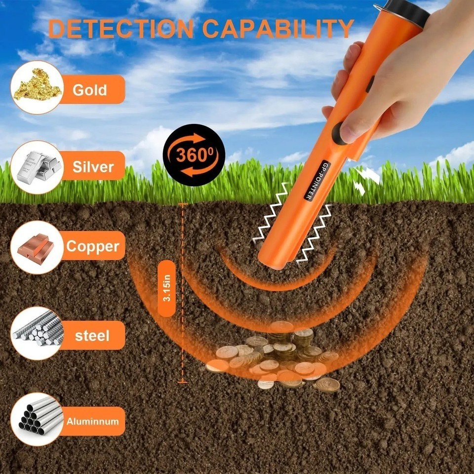 HandHeld Metal Detector Gold Digger Hunter Probe Sensitive Tester Waterproof
