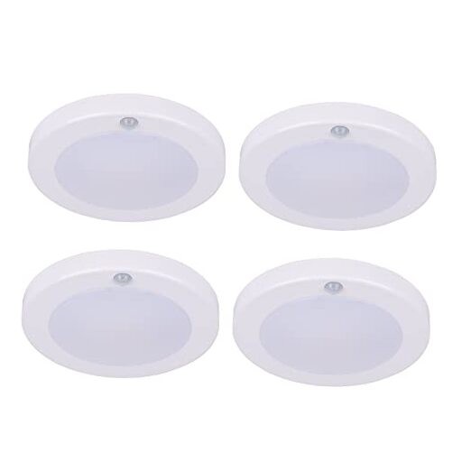LED Flush Mount Ceiling Light, Closet Lighting 4-Pack 5000K-White Finish