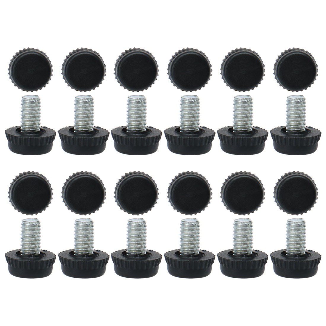 M6 x 10 x 15mm Leveling Feet Adjustable Support Cover for Machine Leg 24pcs