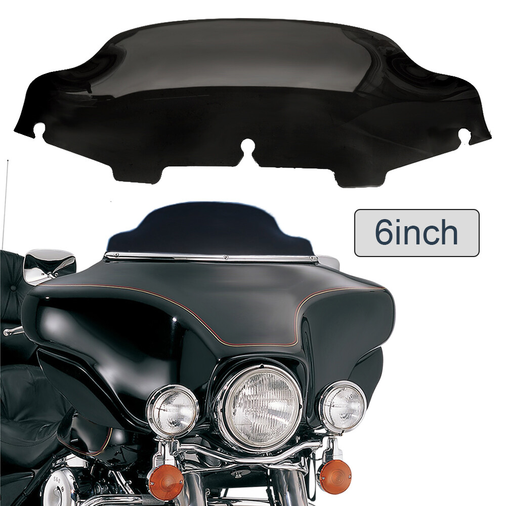 Black 6'' Front Windshield Windscreen for Harley Street Electra Glide 1996-2013
