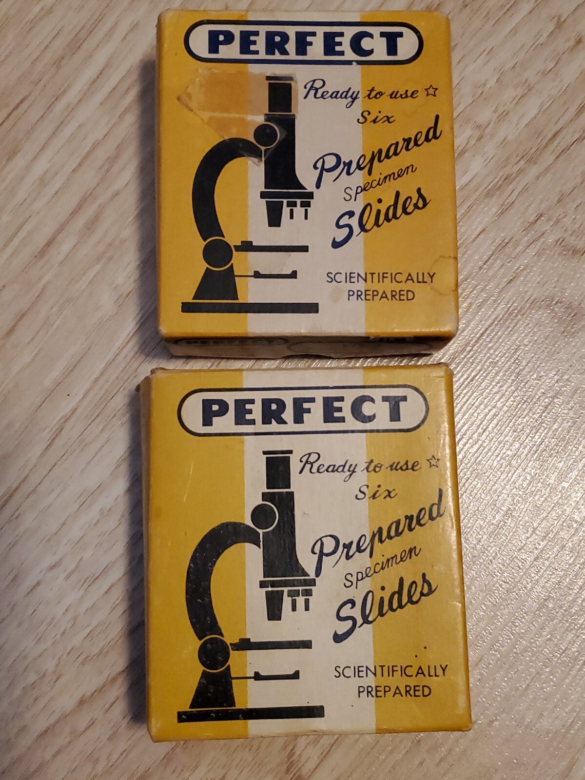 12 Vtg Perfect Prepared  Specimen Slides Pollens & Spores 810-B, Bacteria 810-D