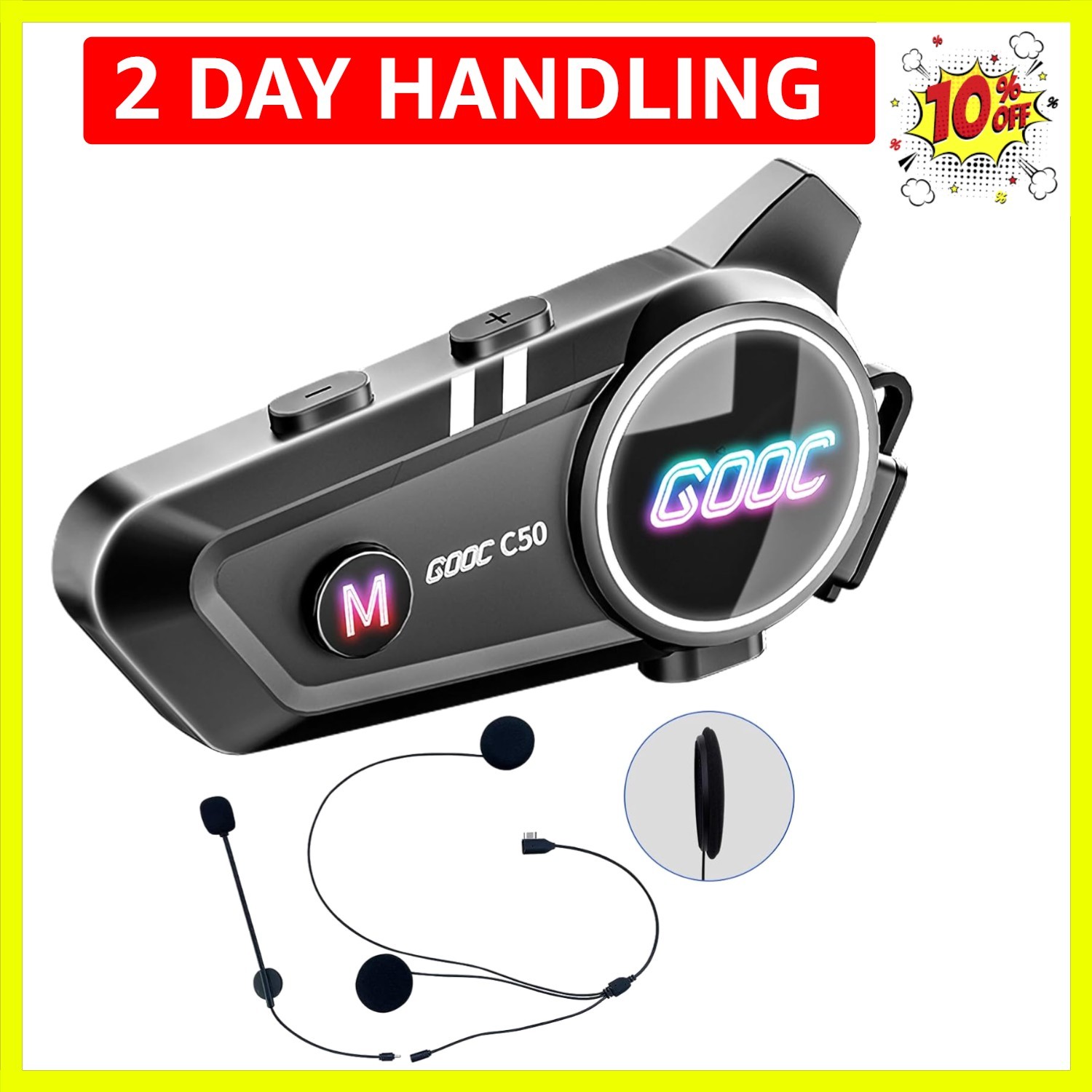 Motorcycle Helmet Bluetooth Headset,High Sound Quality,Waterproof Sports Head...