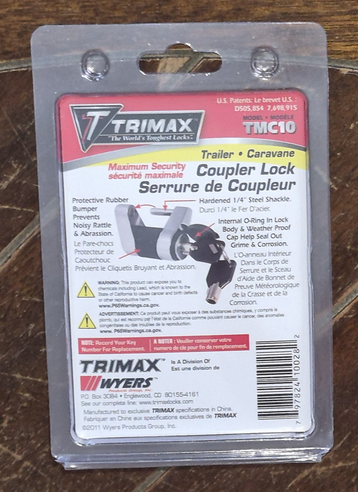 Trimax -Trailer- Maximum Security Coupler Lock with 1/4" Turn #TMC10