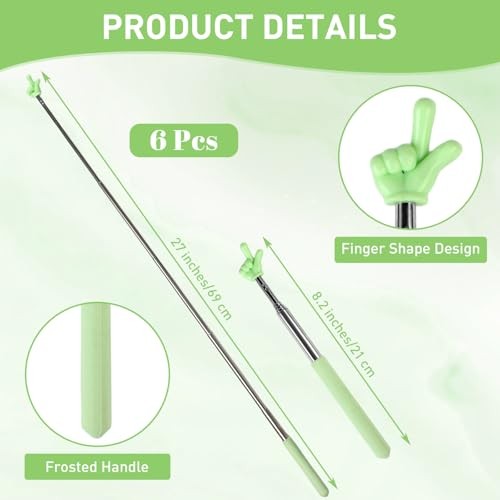 Azureal 6PCS Pointer Finger Stick, Extendable Colorful Finger Pointer Stick,