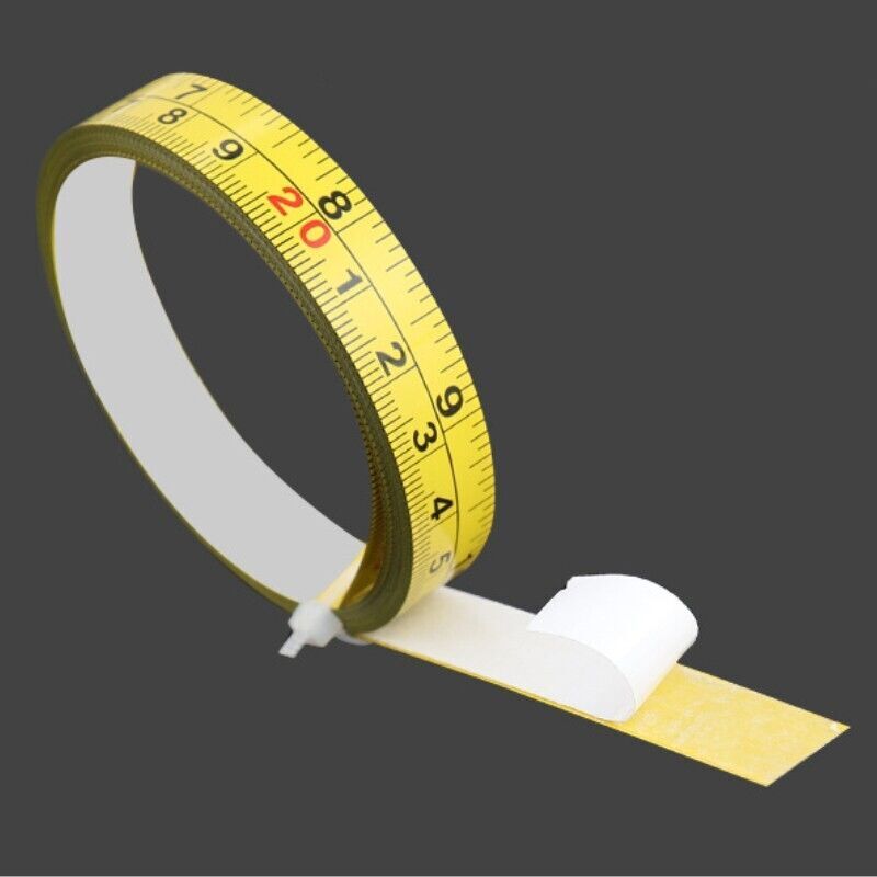Adhesive Tape Measure 120 in/300cm Left To Right Read Steel Sticky Ruler, Yellow