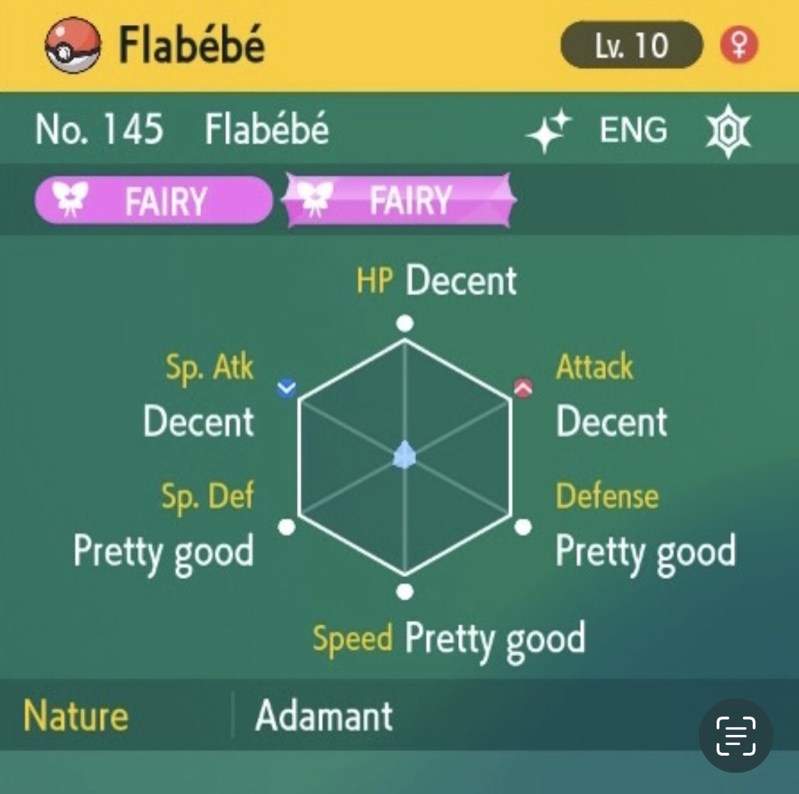 Flabebe Orange 🟠 Shiny Event Mass Outbreak Untouched IV Pokémon Scarlet Violet