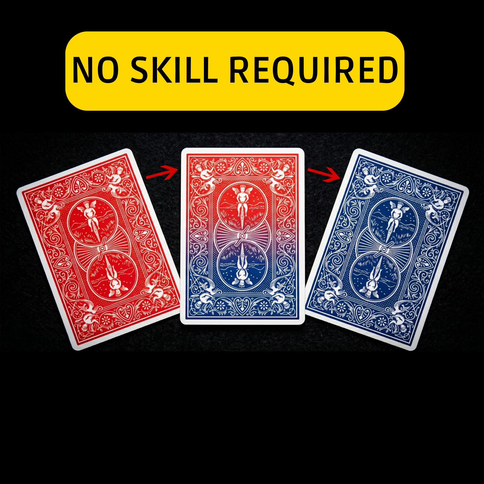 Color Changing Card Magic Trick Close Up Visual Gimmick Playing Cards Magician