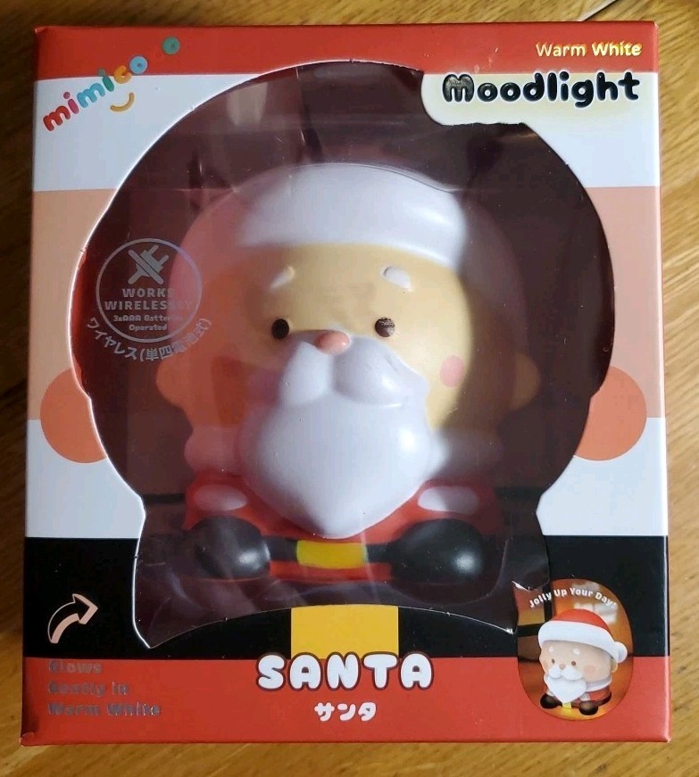Mimicoco Christmas Santa Claus Holiday 5" Warm White Moodlight Nightlight