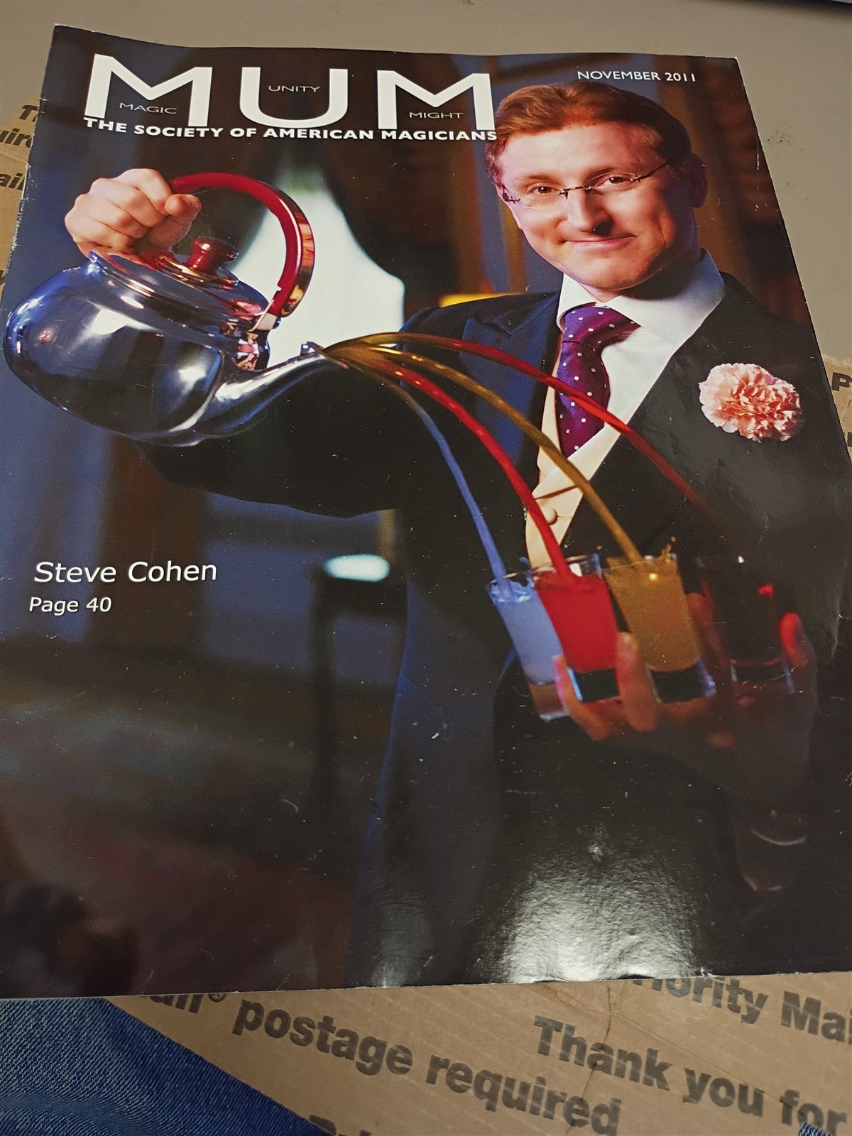Steve Cohen MUM Society of American Magicians Magazine Issue November 2011 #13