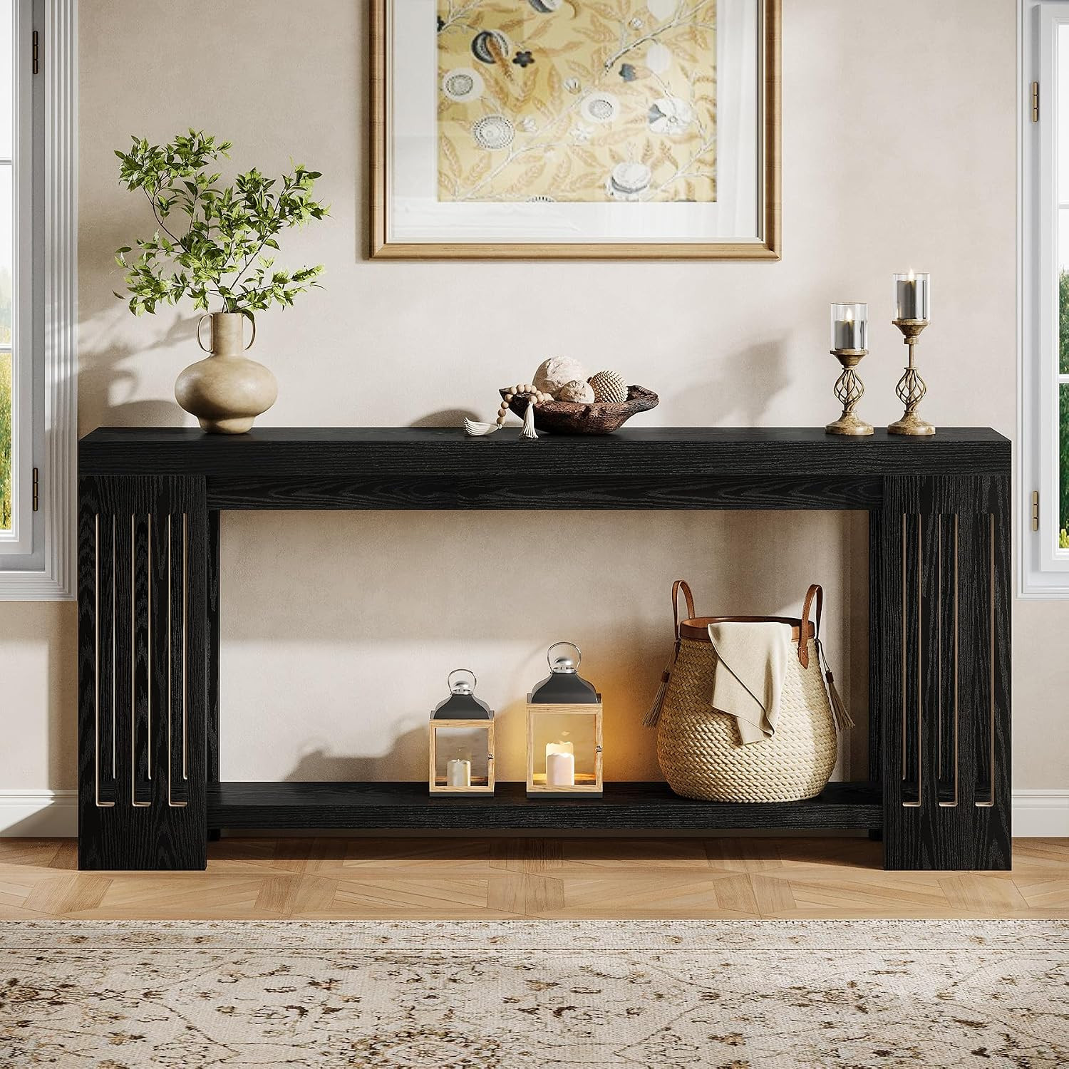 Tribesigns 70.9-Inch Extra Long Entryway Table, Farmhouse Sofa Console Table wit