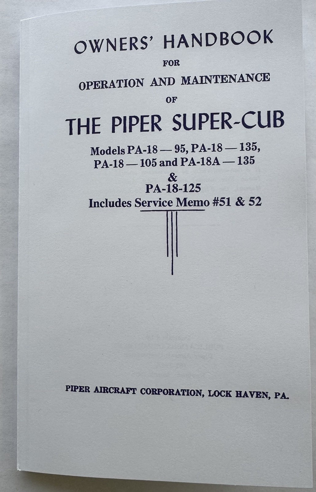 Piper Super-Cub PA-18 Owners Manual  752-398A