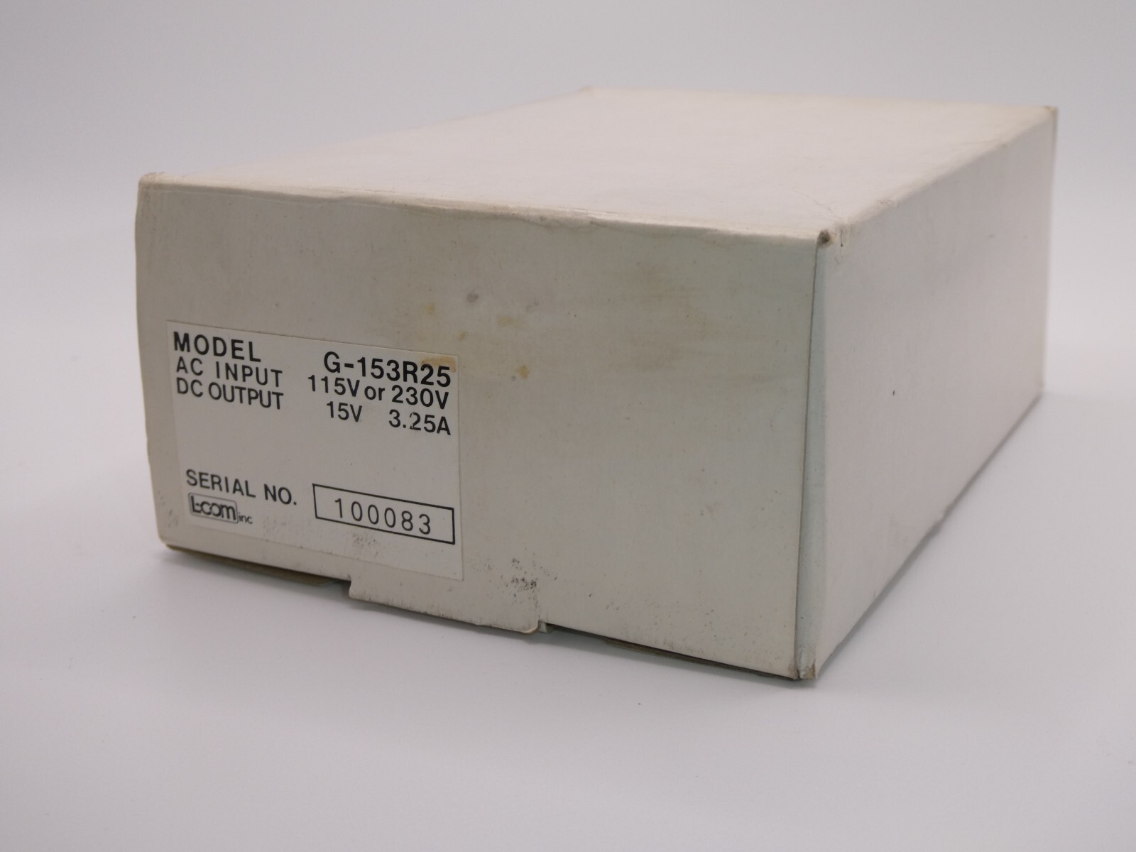 L-Com Model G-153R25 Power Supply 15VDC 3.25A NEW