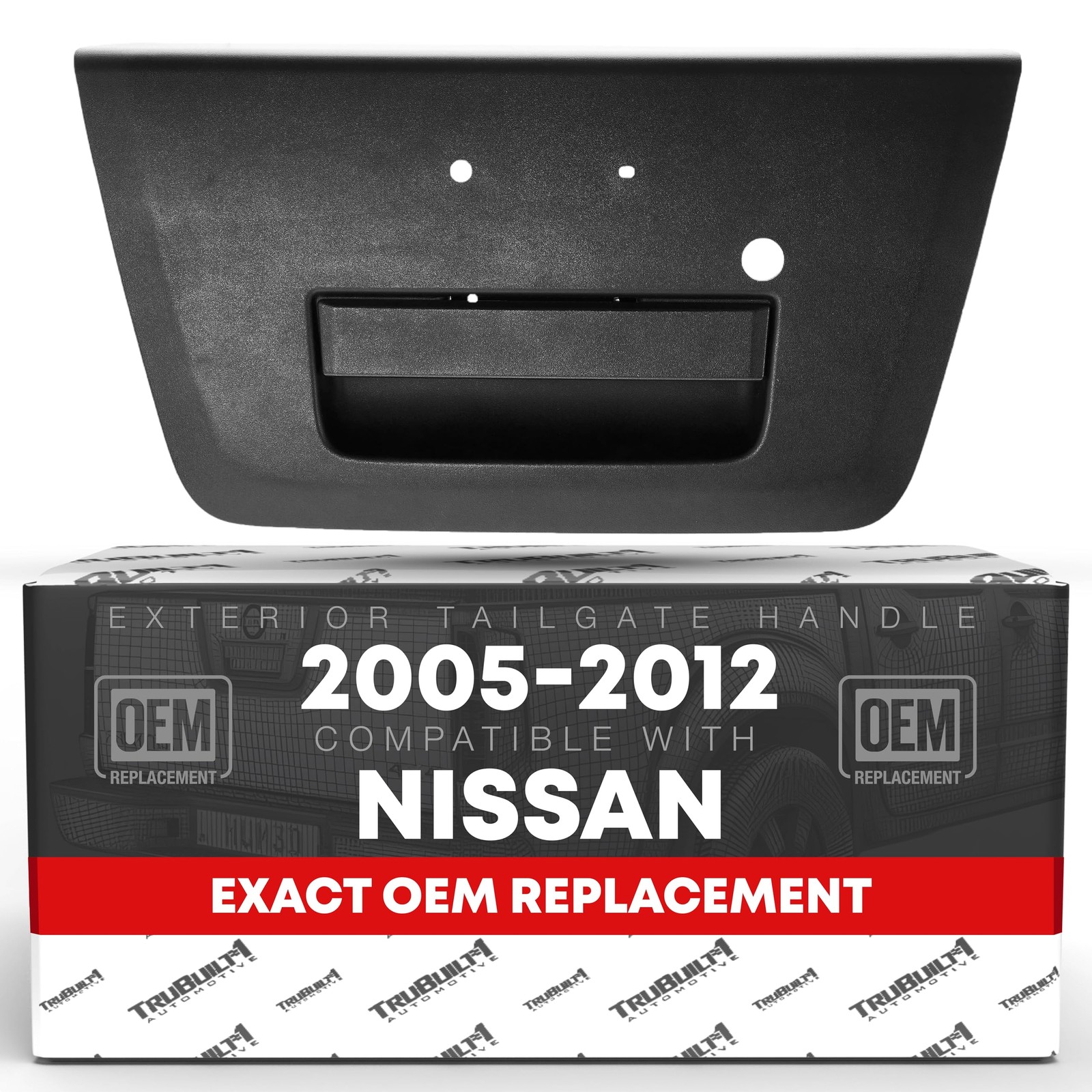 TRUBUILT1 AUTOMOTIVE Tailgate Handle Assembly Replacement w/Keyhole - Compati...