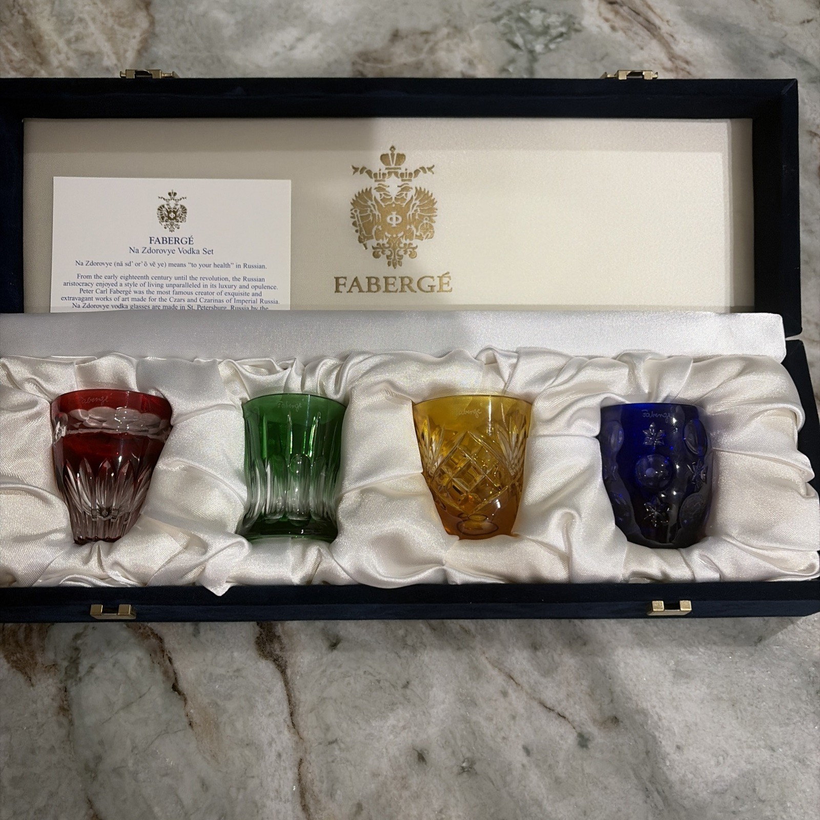 FABERGÉ Na Zdorovye Vodka Shot Set with Box