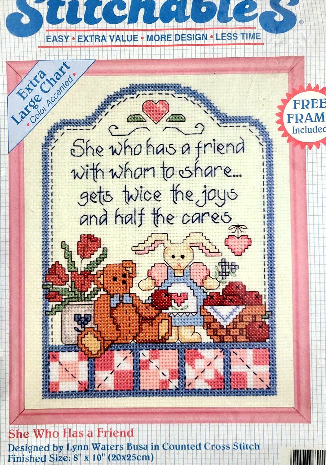 Stitchables "She Who Has a Friend" Counted Cross Stitch Kit with Frame #72110