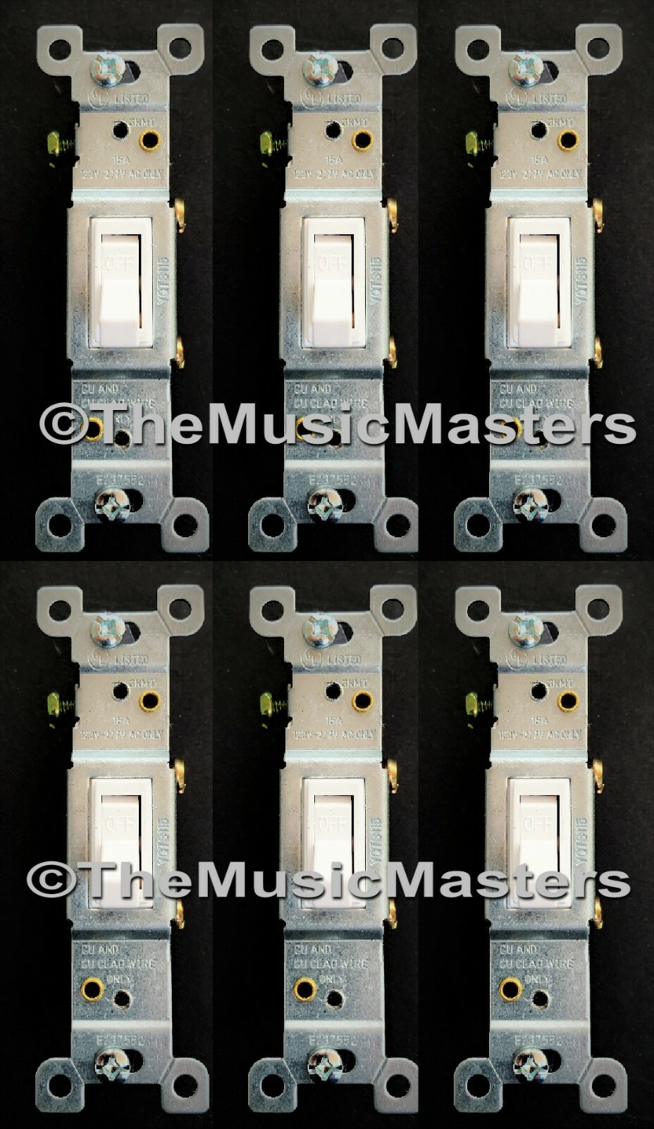 6X White Electric Toggle On/Off Power WALL LIGHT SWITCH Residential Replacement