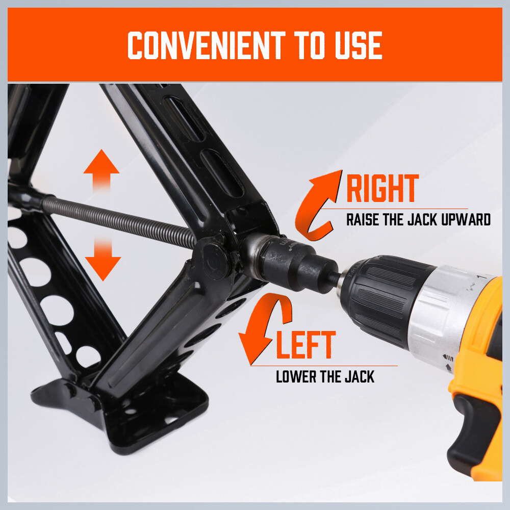 2pc Scissor Jack Socket 19mm Hex Magnetic Nut Trailer Connect Change Power Drill