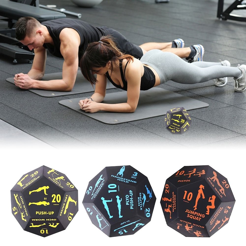 12-Sided Fitness Exercise Dice Workouts Equipment Training Dice Home Gym Yoga KU