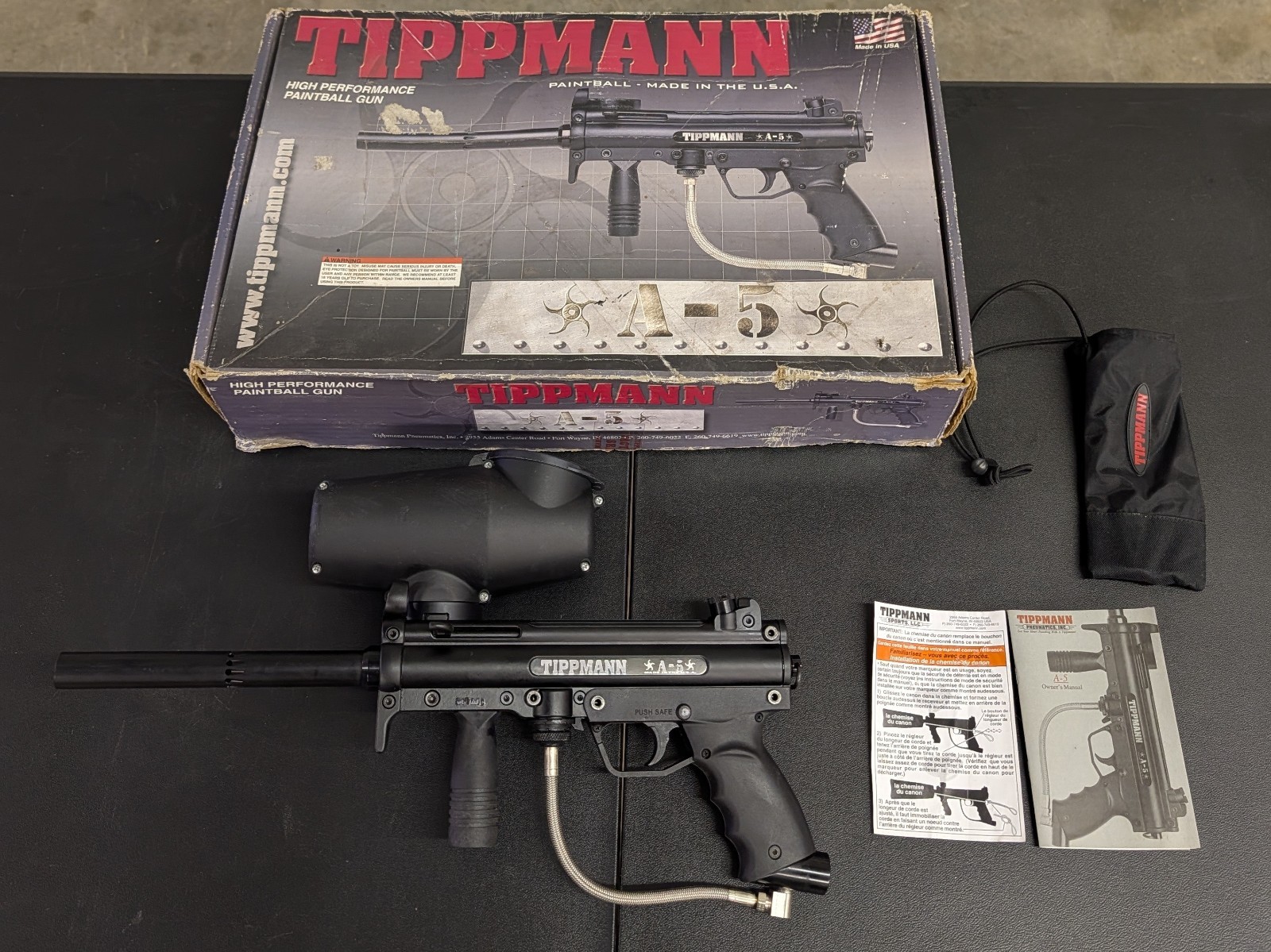 Tippmann A5 Paintball Gun Made in USA!! BIN picks scented choice of paintballs!!