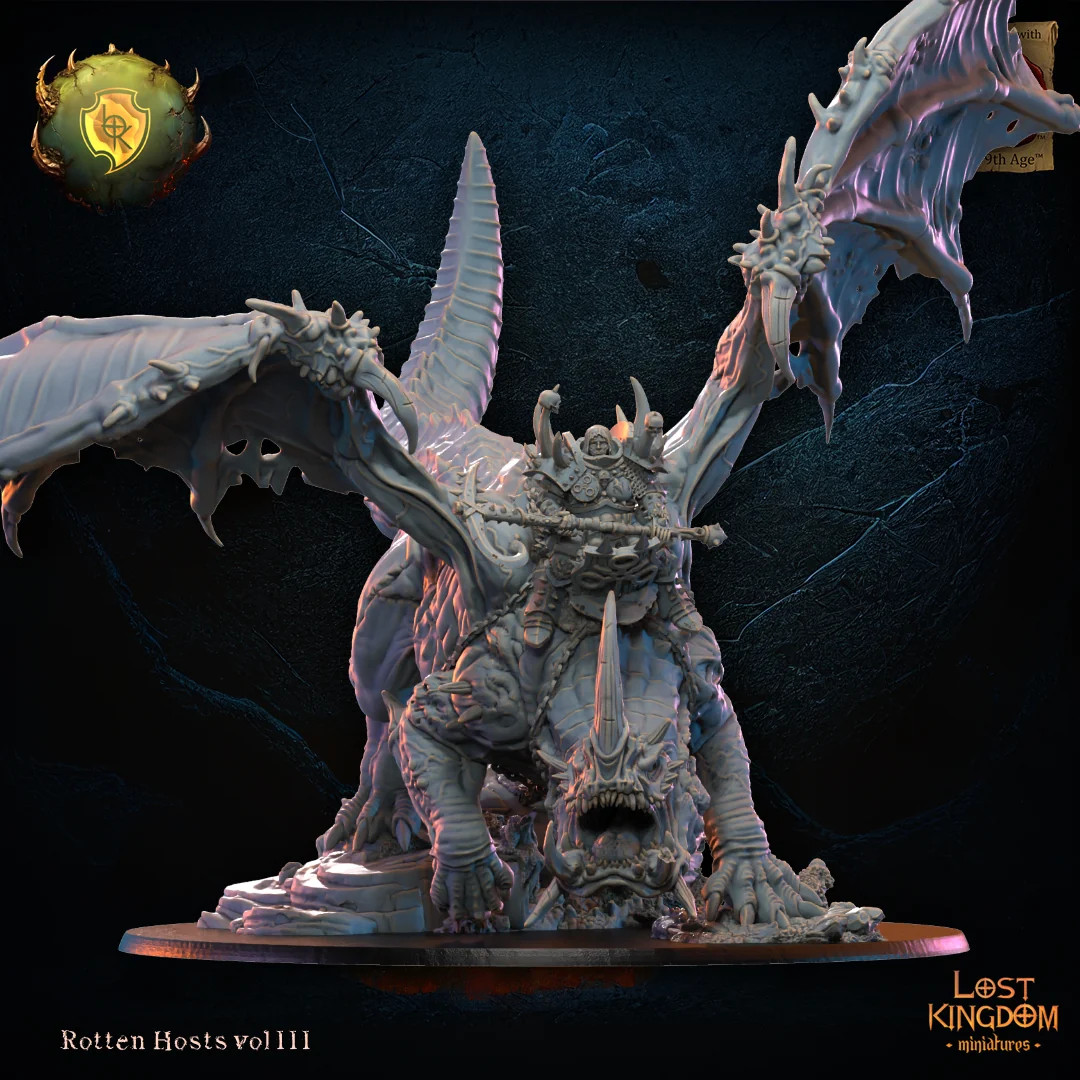 Freida, Oozing Eye, on Gooey Dragon - 28-32mm - Resin Tabletop Miniature