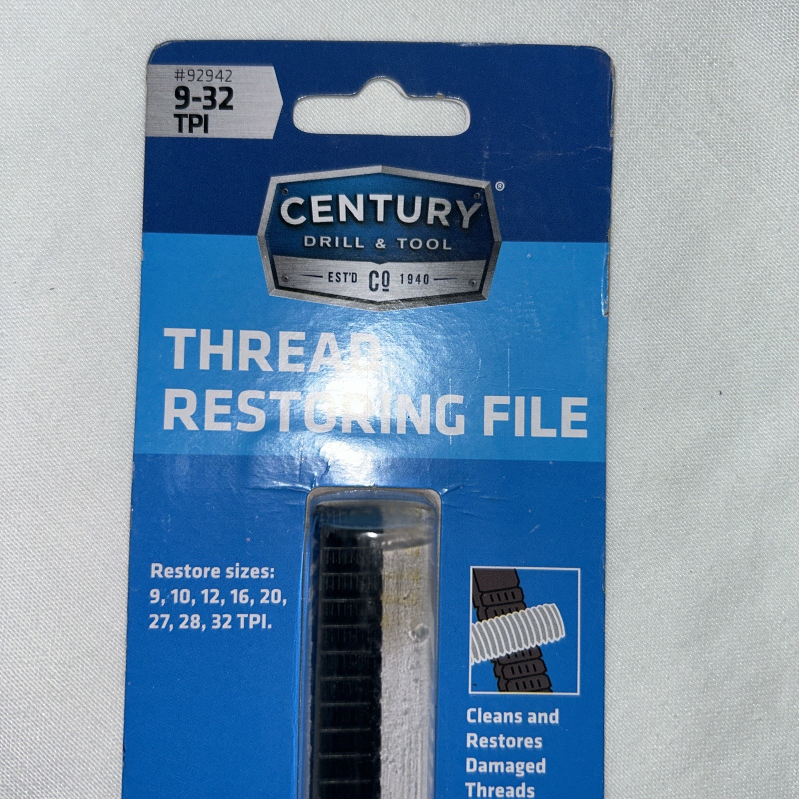 Century Drill & Tool 9-32 TPI Thread Restoring File #92942